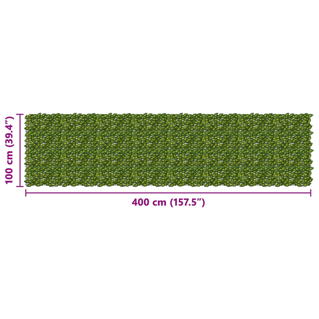 Schermo per balcone con foglie Verde e Giallo 400 x 100 cm