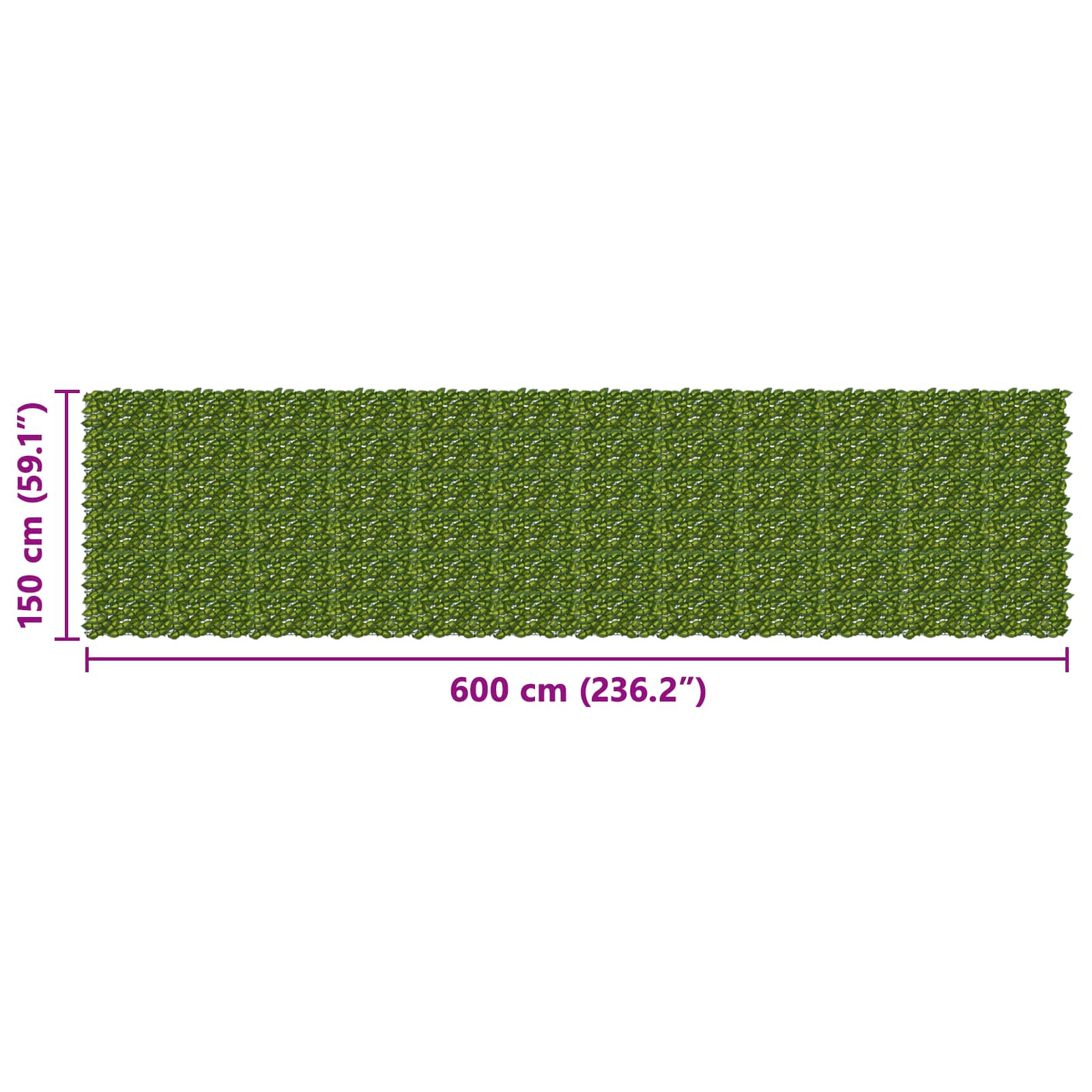 Schermo per balcone con foglie Verde e Giallo 600 x 150 cm