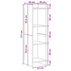 Libreria Rovere Sonoma 30 x 30 x 111 cm Legno ingegnerizzato