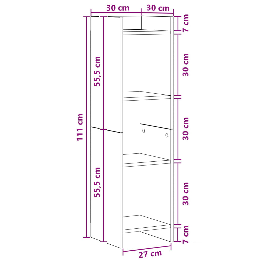 Libreria Rovere Fumo 30 x 30 x 111 cm Legno ingegnerizzato