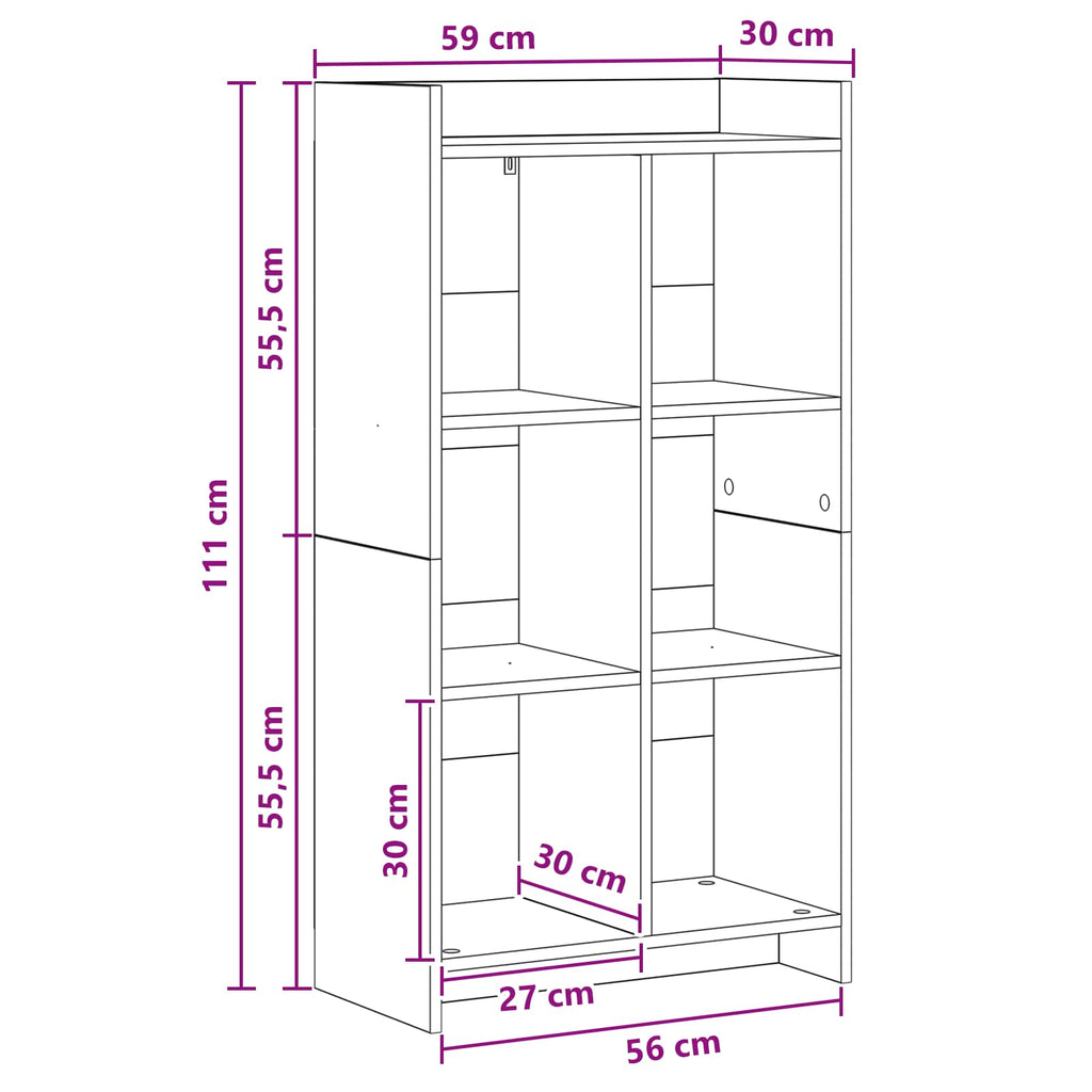 Libreria Rovere Sonoma 59 x 30 x 111 cm Legno ingegnerizzato