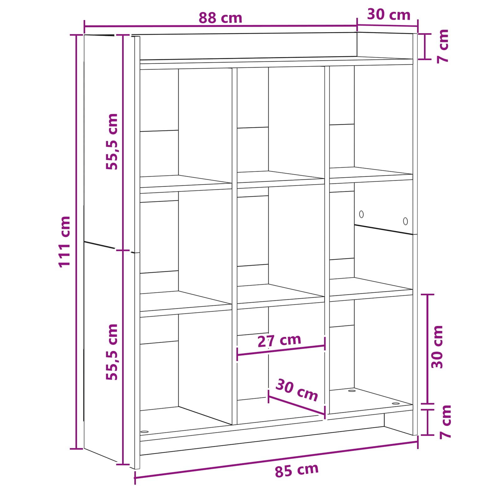 Libreria Legno antico 87,5 x 30 x 111 cm Legno ingegnerizzato