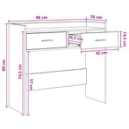 Tavolo consolle Rovere Fumo 90 x 35 x 80 cm