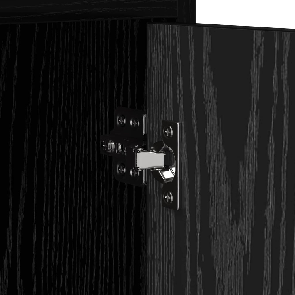 Mobile per scarpe con porta Rovere Nero 73,5 x 36 x 92 cm