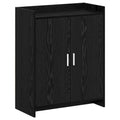 Mobile per scarpe con porta Rovere Nero 73,5 x 36 x 92 cm