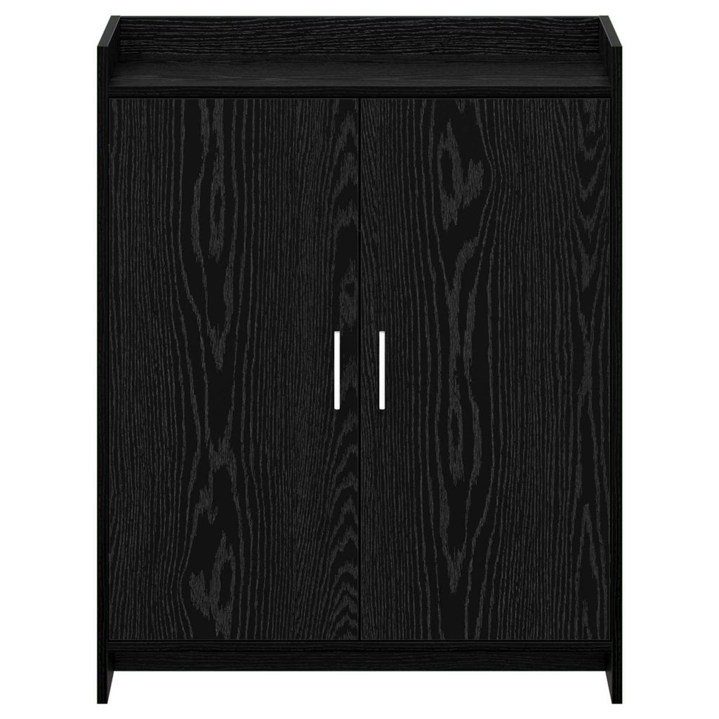 Mobile per scarpe con porta Rovere Nero 73,5 x 36 x 92 cm