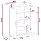 Mobile per scarpe con porta Rovere Fumo 73,5 x 36 x 92 cm
