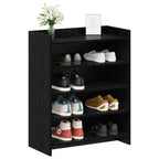 Mobile per scarpe Rovere Nero 73,5 x 36 x 92 cm