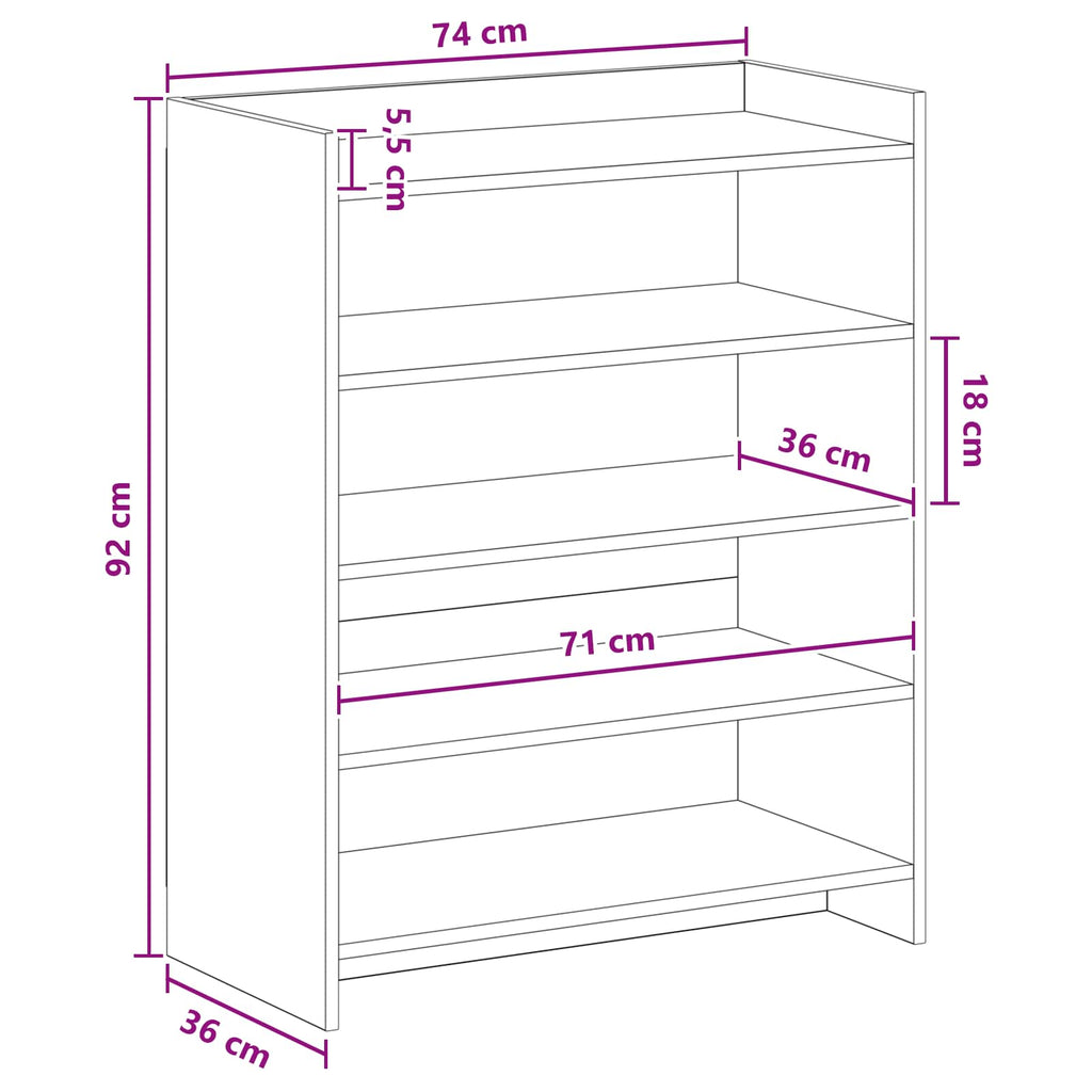 Mobile per scarpe Rovere Artigianale 73,5 x 36 x 92 cm