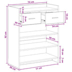 Mobile per scarpe Bianco 73,5 x 36 x 92 cm Legno ingegnerizzato