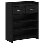 Mobile per scarpe con cassetto Rovere Nero 73,5 x 36 x 92 cm
