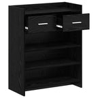 Mobile per scarpe con cassetto Rovere Nero 73,5 x 36 x 92 cm