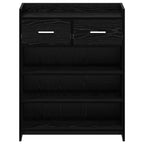 Mobile per scarpe con cassetto Rovere Nero 73,5 x 36 x 92 cm