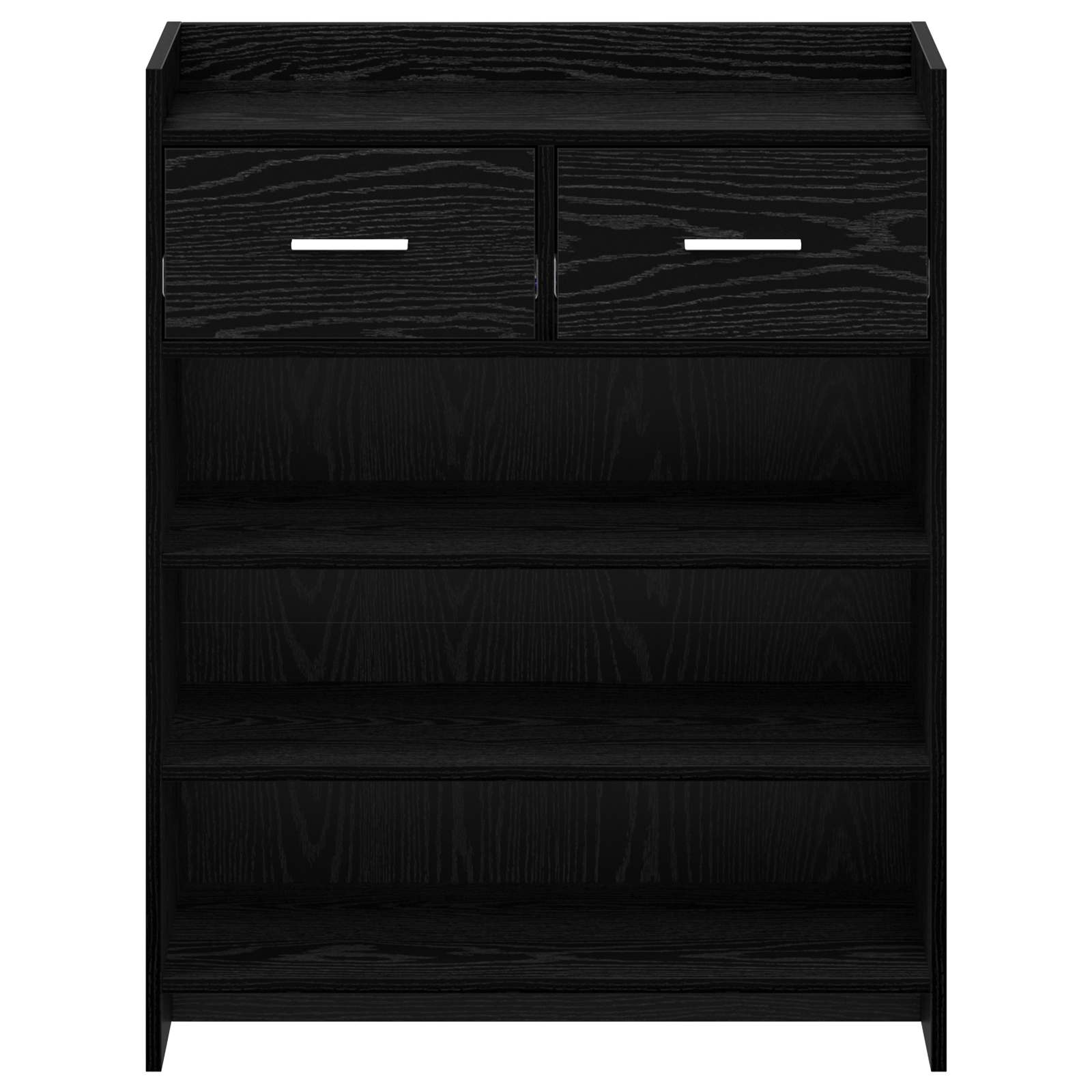 Mobile per scarpe con cassetto Rovere Nero 73,5 x 36 x 92 cm