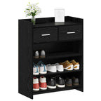 Mobile per scarpe con cassetto Rovere Nero 73,5 x 36 x 92 cm