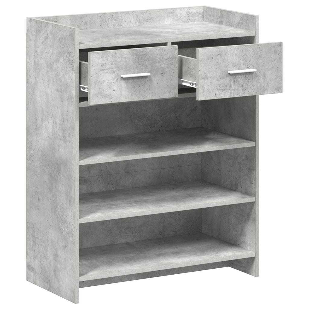 Mobile per scarpe con cassetto Grigio Cemento 73,5 x 36 x 92 cm