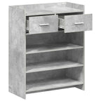 Mobile per scarpe con cassetto Grigio Cemento 73,5 x 36 x 92 cm