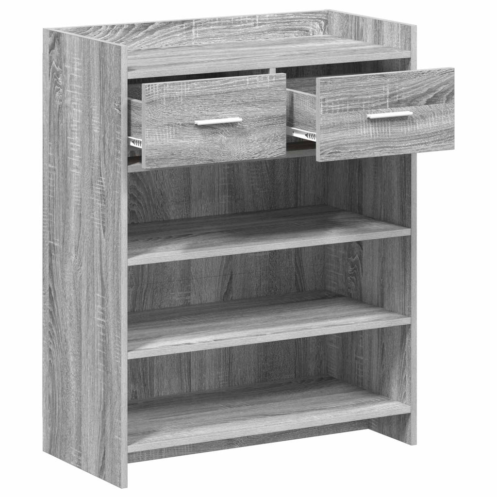 Mobile per scarpe con cassetto Sonoma grigio 73,5 x 36 x 92 cm