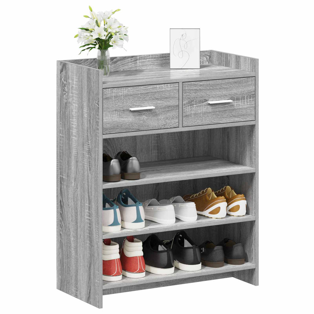 Mobile per scarpe con cassetto Sonoma grigio 73,5 x 36 x 92 cm