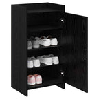 Mobile per scarpe con archiviazione Rovere Nero 48 x 36 x 92 cm