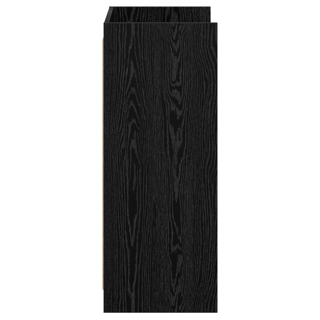 Mobile per scarpe con archiviazione Rovere Nero 48 x 36 x 92 cm