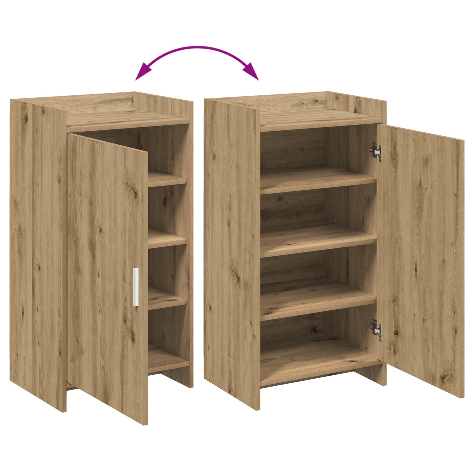 Mobile per scarpe con porta Rovere Artigianale 48 x 36 x 92 cm