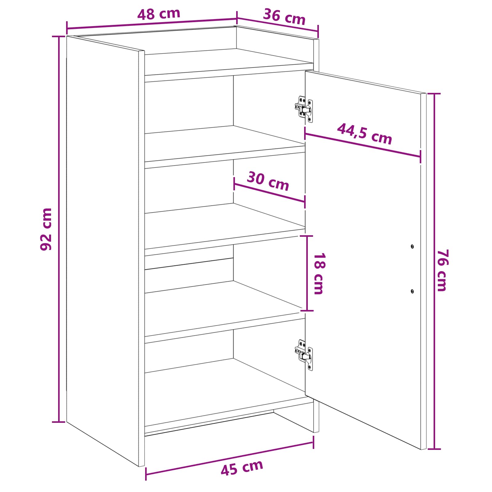 Mobile per scarpe con porta Rovere Artigianale 48 x 36 x 92 cm