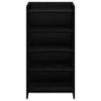 Mobile per scarpe con archiviazione Rovere Nero 48 x 36 x 92 cm