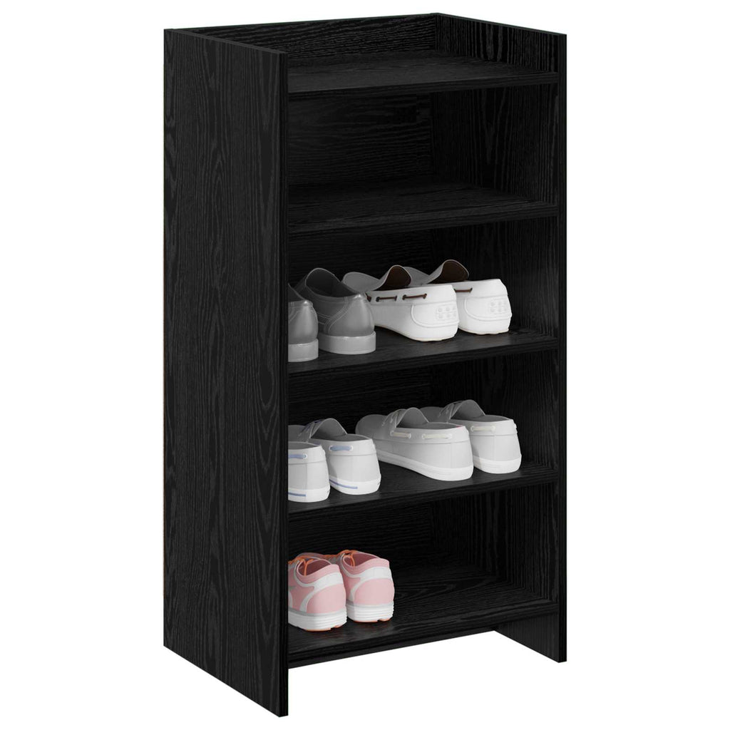 Mobile per scarpe con archiviazione Rovere Nero 48 x 36 x 92 cm