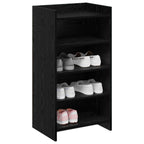 Mobile per scarpe con archiviazione Rovere Nero 48 x 36 x 92 cm