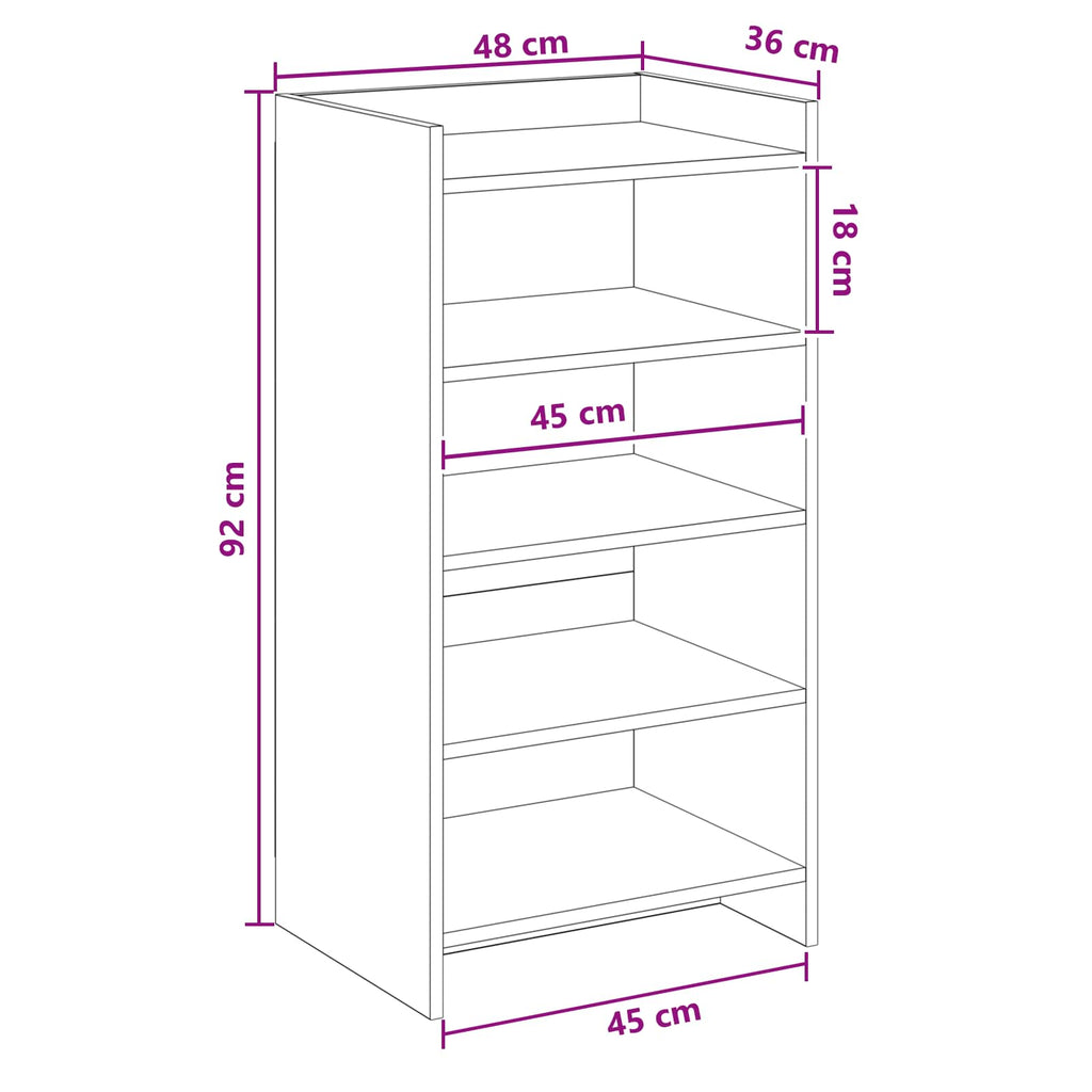 Mobile per scarpe Legno antico 48 x 36 x 92 cm