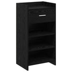 Mobile per scarpe con cassetto Rovere Nero 48 x 36 x 92 cm