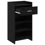 Mobile per scarpe con cassetto Rovere Nero 48 x 36 x 92 cm