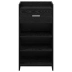 Mobile per scarpe con cassetto Rovere Nero 48 x 36 x 92 cm
