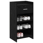 Mobile per scarpe con cassetto Rovere Nero 48 x 36 x 92 cm