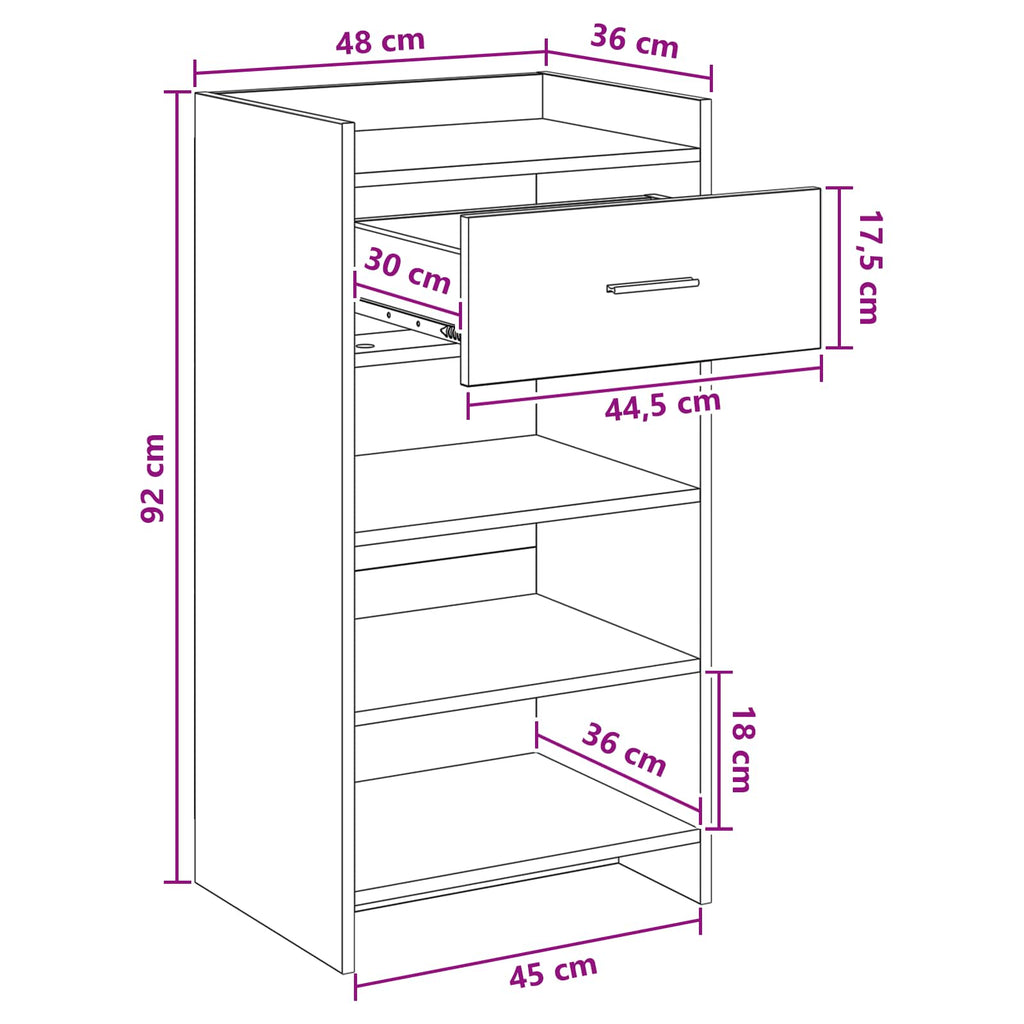 Mobile per scarpe Rovere Artigianale 48 x 36 x 92 cm