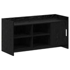 Mobile per scarpe con porta Rovere Nero 100 x 39,5 x 51 cm