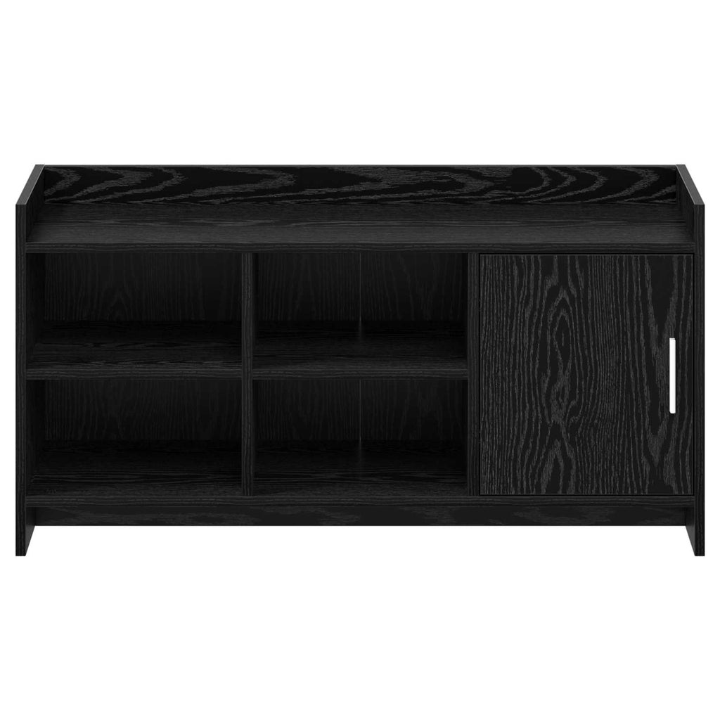 Mobile per scarpe con porta Rovere Nero 100 x 39,5 x 51 cm