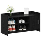 Mobile per scarpe con porta Rovere Nero 100 x 39,5 x 51 cm