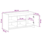 Mobile per scarpe con porta Sonoma grigio 100 x 39,5 x 51 cm