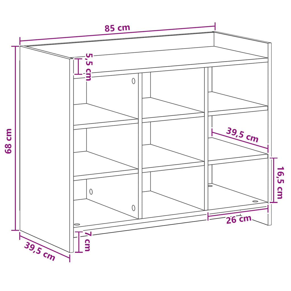 Mobile per scarpe Sonoma grigio 85 x 39,5 x 70 cm
