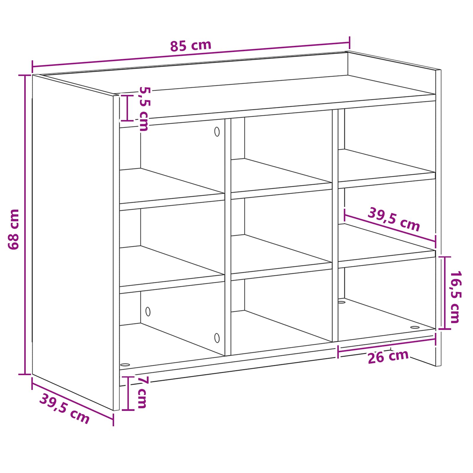Mobile per scarpe Rovere Artigianale 85 x 39,5 x 70 cm