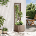 Vaso da Giardino con Trellis Marrone 36 x 36 x 140 cm PP