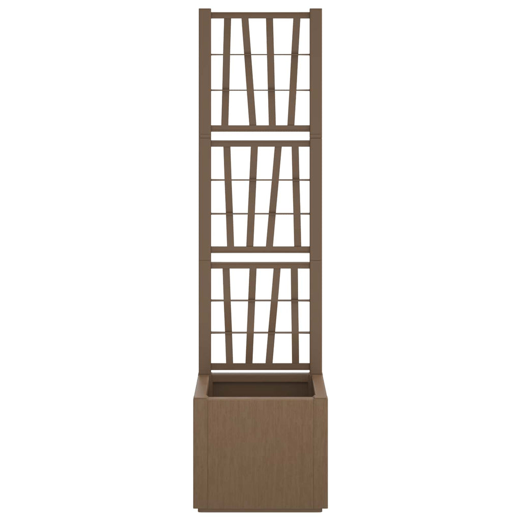 Vaso da Giardino con Trellis Marrone 36 x 36 x 140 cm PP