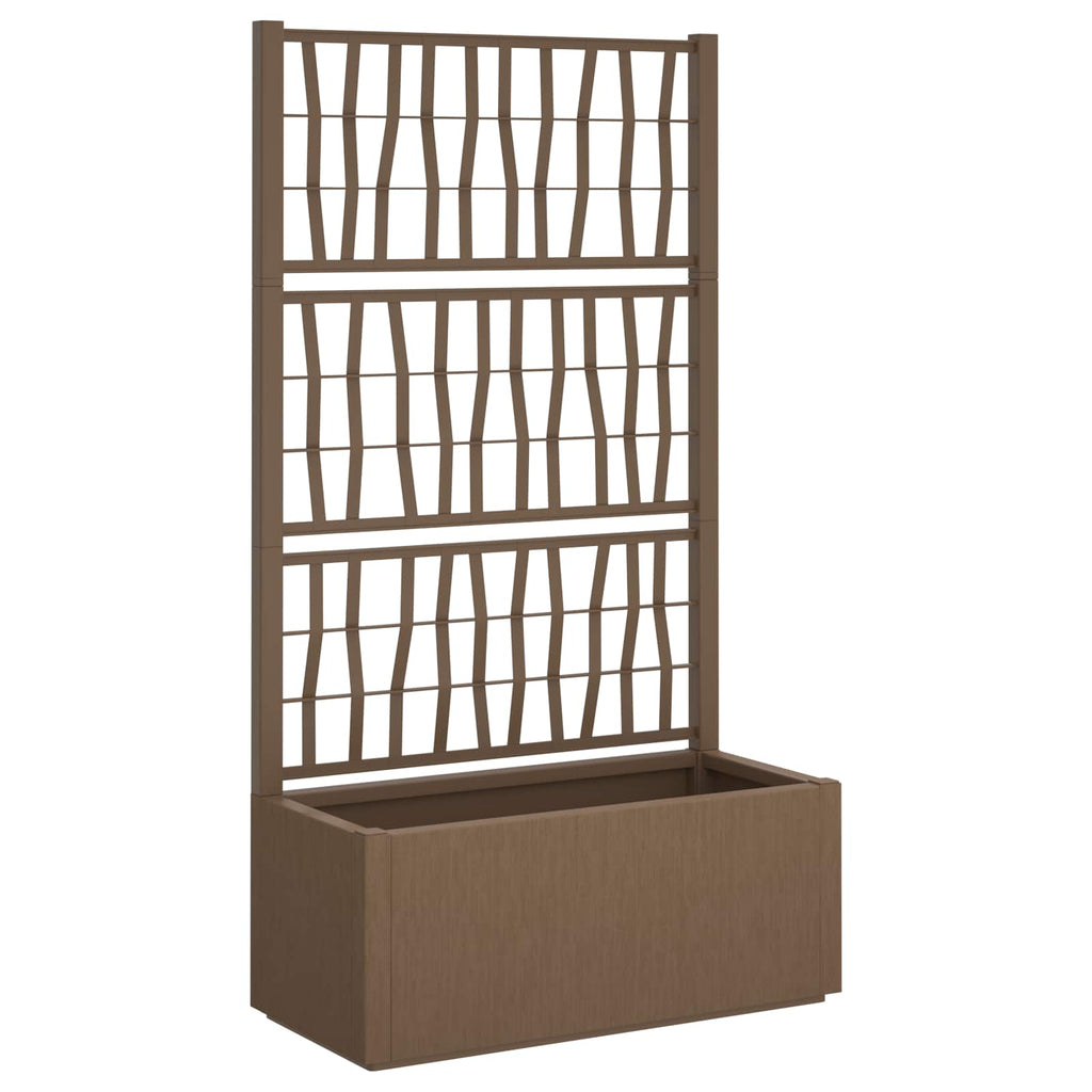 Vaso da Giardino con Trellis Marrone 80 x 36 x 140 cm PP