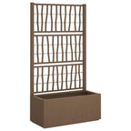 Vaso da Giardino con Trellis Marrone 80 x 36 x 140 cm PP
