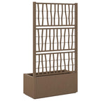 Vaso da Giardino con Trellis Marrone 80 x 36 x 140 cm PP