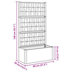 Vaso da Giardino con Trellis Marrone 80 x 36 x 140 cm PP
