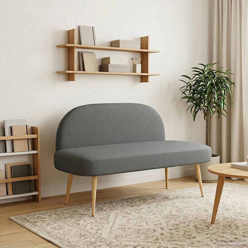 Panchina imbottita con schienale Grigio scuro 110 x 60 x 76 cm
