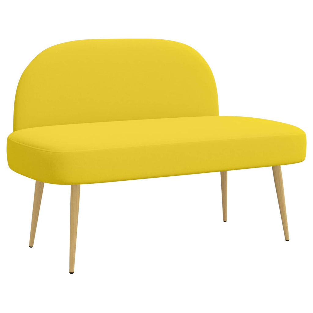 Panchina imbottita con schienale Giallo chiaro 110 x 60 x 76 cm